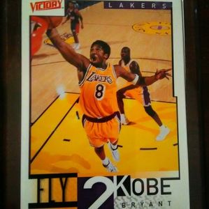Kobe Bryant card and stats plaques.